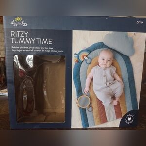 Itzy Ritzy Rainbow Tummy Time Mat in Teal, Mustard, Rust, Cream